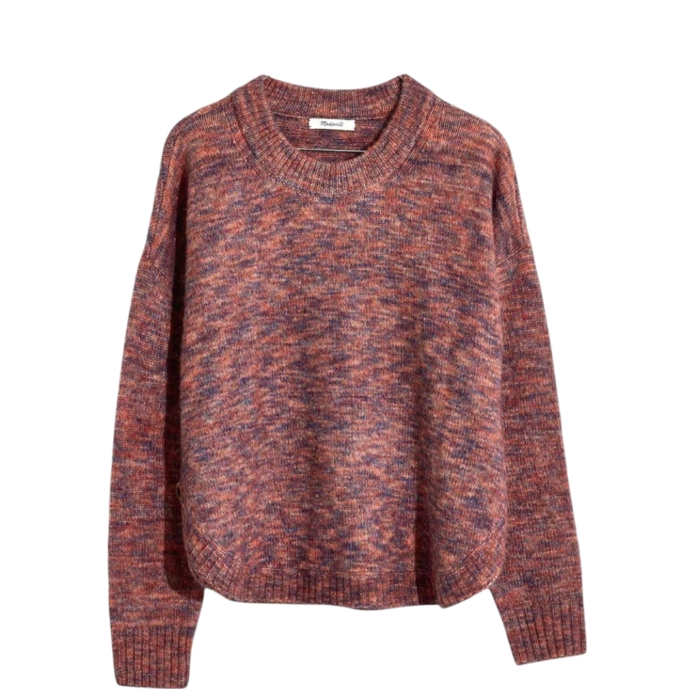 Madewell Women's Small Space-Dyed‎ Birchmont Side-Button Pullover Grunge Sweater